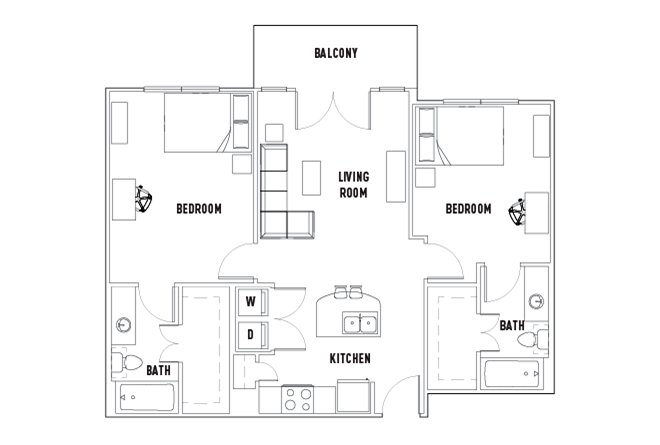 Leon: 2 Bed - 2 Bath C Premium Shared Bedroom - Furnished