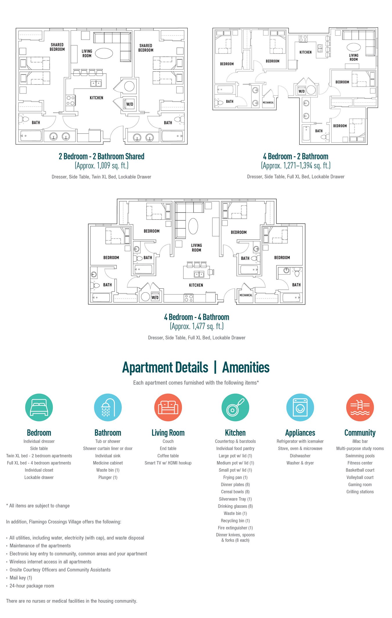 Floor Plans | Flamingo Crossings Village | DCP Housing