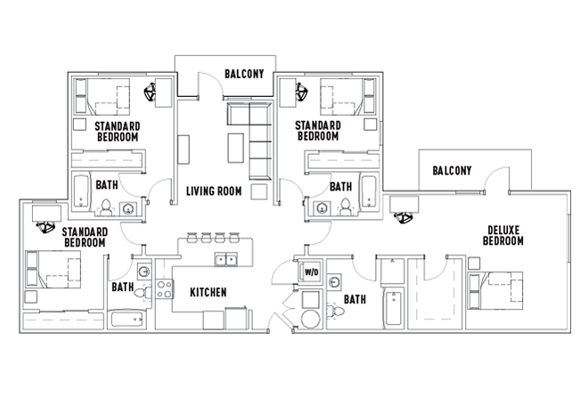 4 Bed - 4 Bath C Standard Bedroom