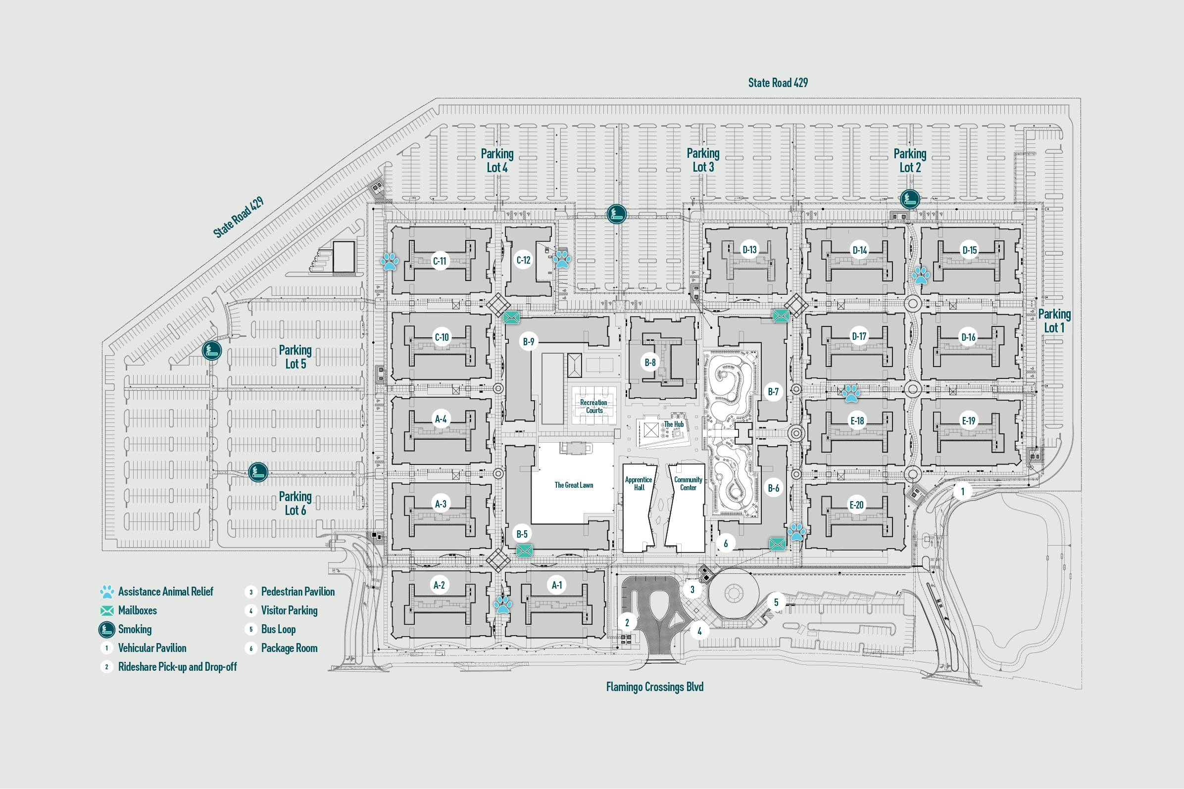 Site Map  Flamingo Crossings Village  DCP Housing