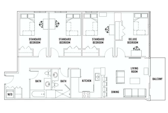 4 Bed - 2 Bath A Standard