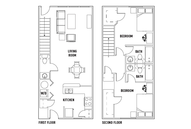 2 Bed - 2.5 Bath