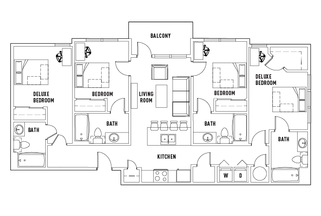 4 Bed - 4 Bath A Deluxe Bedroom