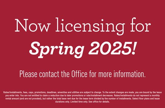 Now licensing for Spring 2025! Please contact the office for more information.