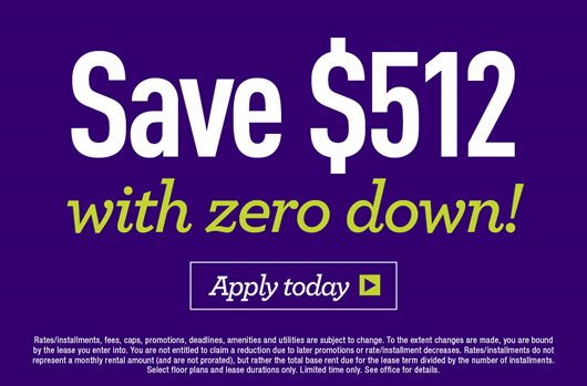 Save $512 with zero down! Apply now >