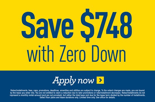 Save $748 with zero down! Apply now>