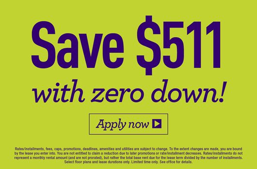 Save $511 with zero down 