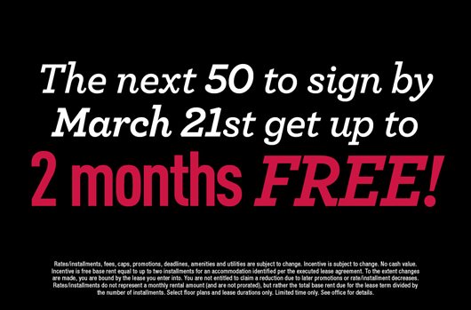 Be one of the next 50 to sign by March 21st and get up to 2 months free!