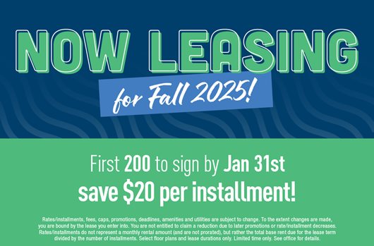 Now leasing for Fall 2025 PB