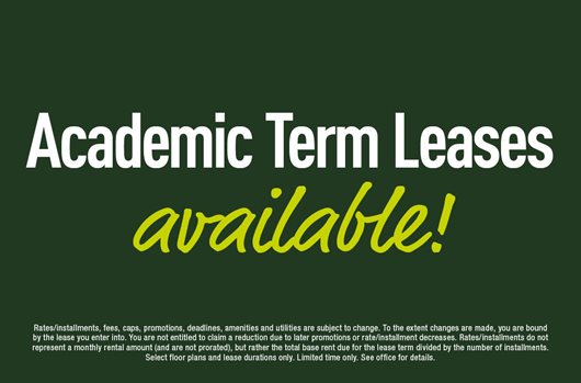 Academic Term Leases available!