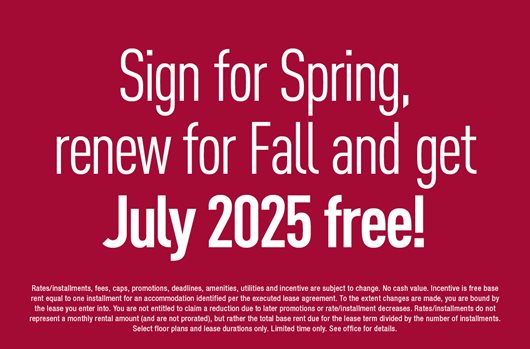 Sign for Spring + Renew for Fall and get July 2025 FREE