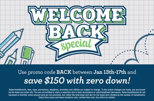 Welcome Back Flash Sale