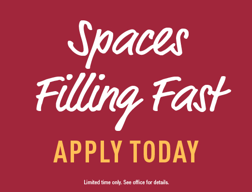 Spaces Filling Fast for UMN apartments. Apply Today!