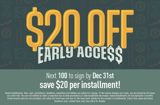 Next 100 to sign by Dec 31st save $20 per installment!