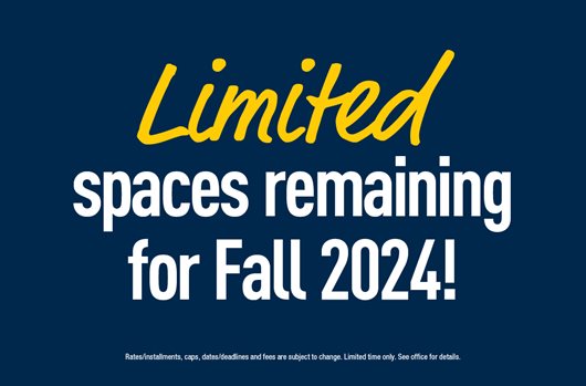 Limited spaces remaining for Fall 2024!