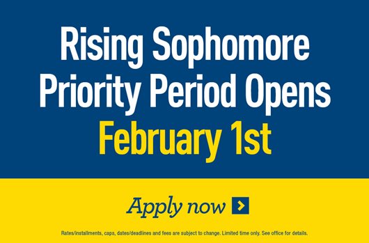 Rising Sophomore Priority Opens February 1st!