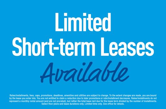 Limited short-term leases available