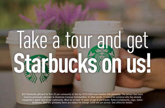 Take a tour and get Starbucks on us!