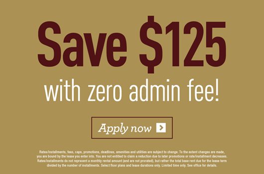 Apply and save with zero admin fee!