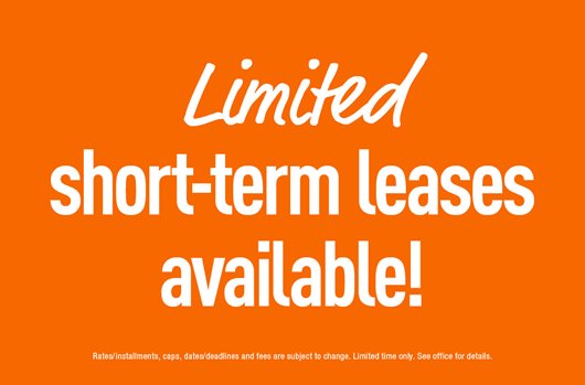 Limited short term leases available!