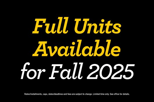 Full Units Available for Fall 2025!