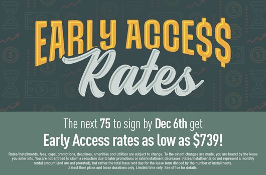 The next 75 to sign by Dec 6th get Early Access rates as low as $739