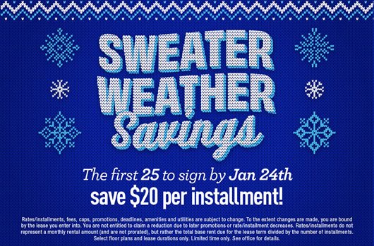 Sweater Weather Be one of the first 25 to sign by 1/24 and save $20 per installment!