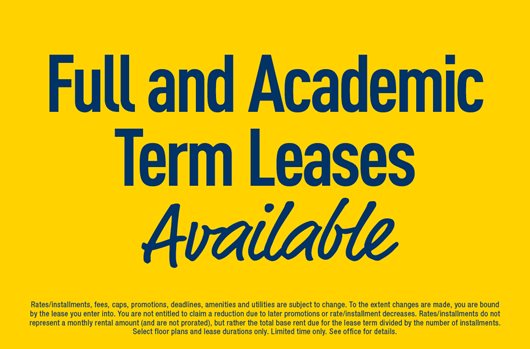 Academic Term Leases Available