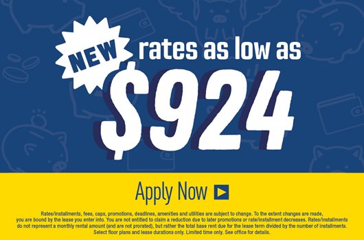 NEW rates as low as $924!