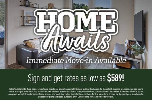 Home Awaits! Immediately move in available. Sign and get rates as low as $589