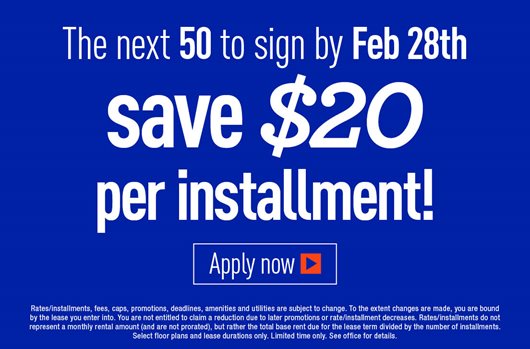 The next 50 to sign by Feb 28th save $20 per installment!