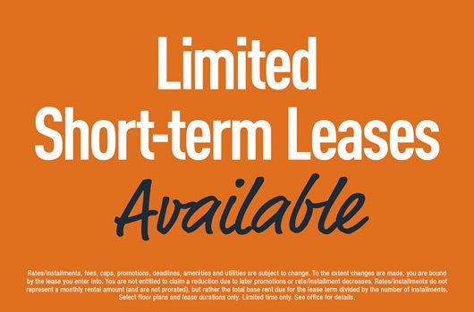 Short-term leases available