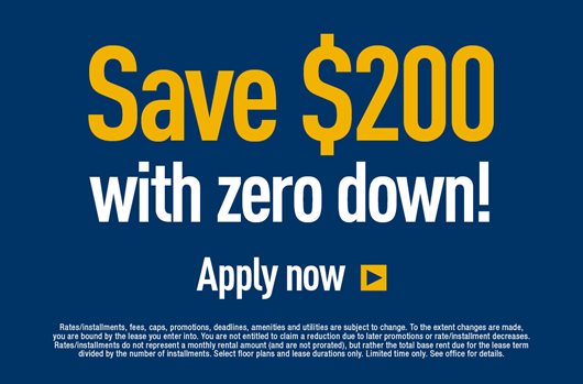 Save $200 with zero down! Apply now >