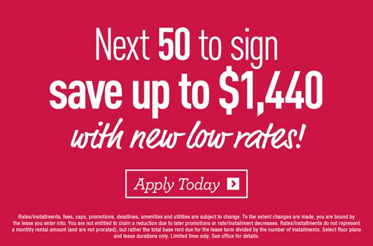 Be one of the next 50 to sign and save up to $1,440 with New Low Rates!