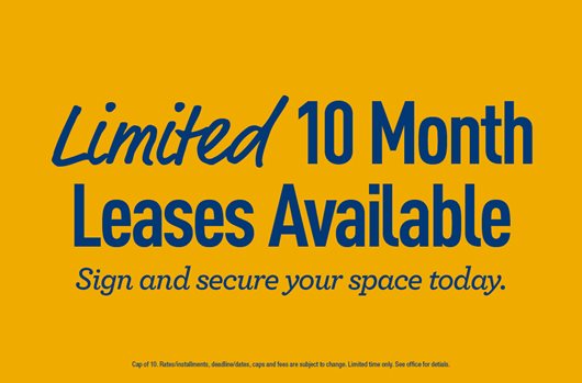 Limited 10-month leases available