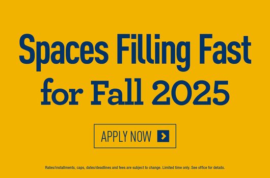 Spaces filling fast for Fall 2025!