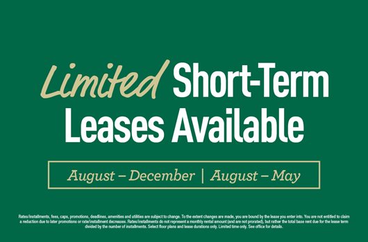 Limited Short term leases available!