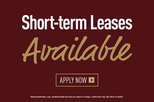 Short-term leases available | Apply now>