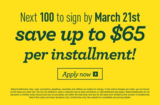 The next 60 to sign by Feb 28th save up to $75 per installment!