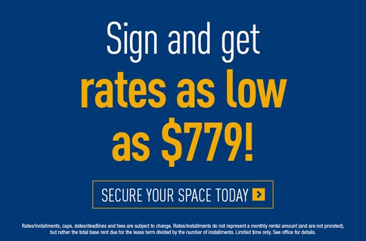 Sign and get rates as low as $779!
