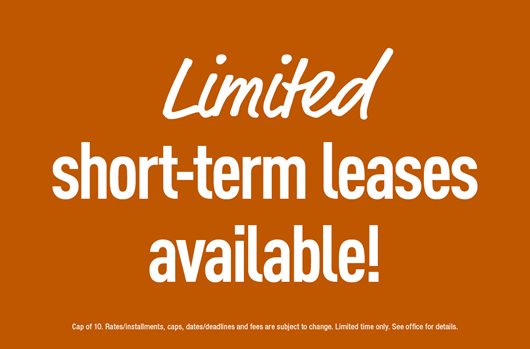 Short-term leases available