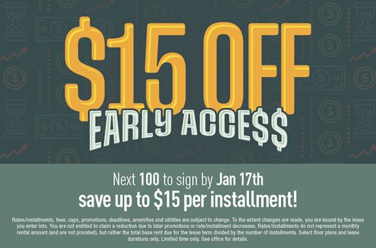 Next 100 to sign by 1/17 save up to $15 per installment