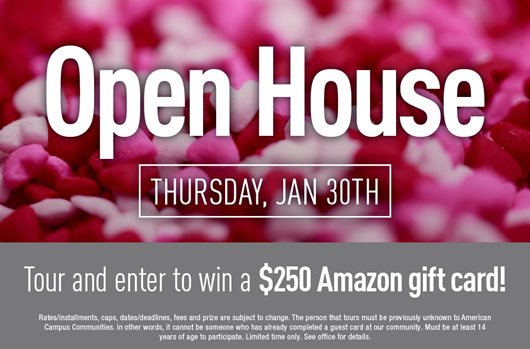 Open House Friday, Jan 31st Tour and enter to win a $250 Amazon gift card!