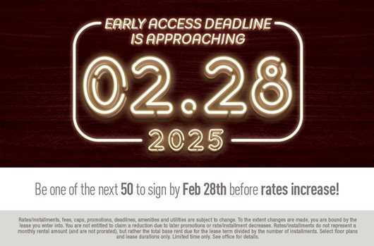 Be one of the next 50 to sign by February 28th before rates increase!