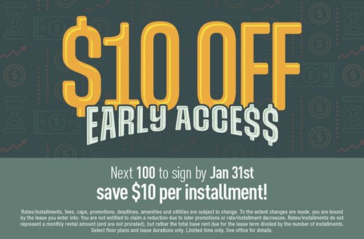 Be one of the next 100 to sign by Jan. 31st and save $10 per installment!