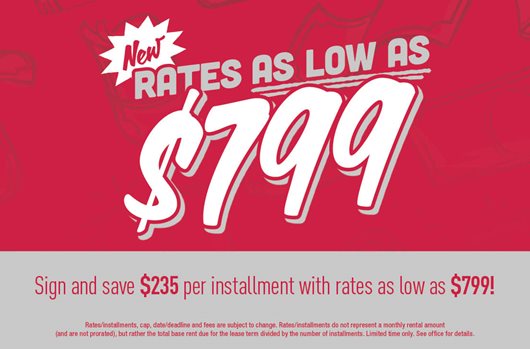 Sign and save $235 per installment with RALA $799!