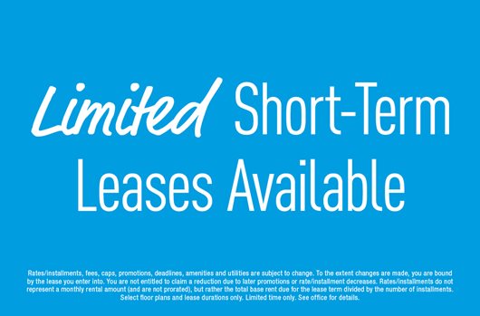 Limited short-term leases available